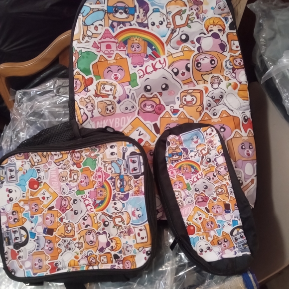 Colorful Cartoon Print Backpack Set - Picture 1 of 1